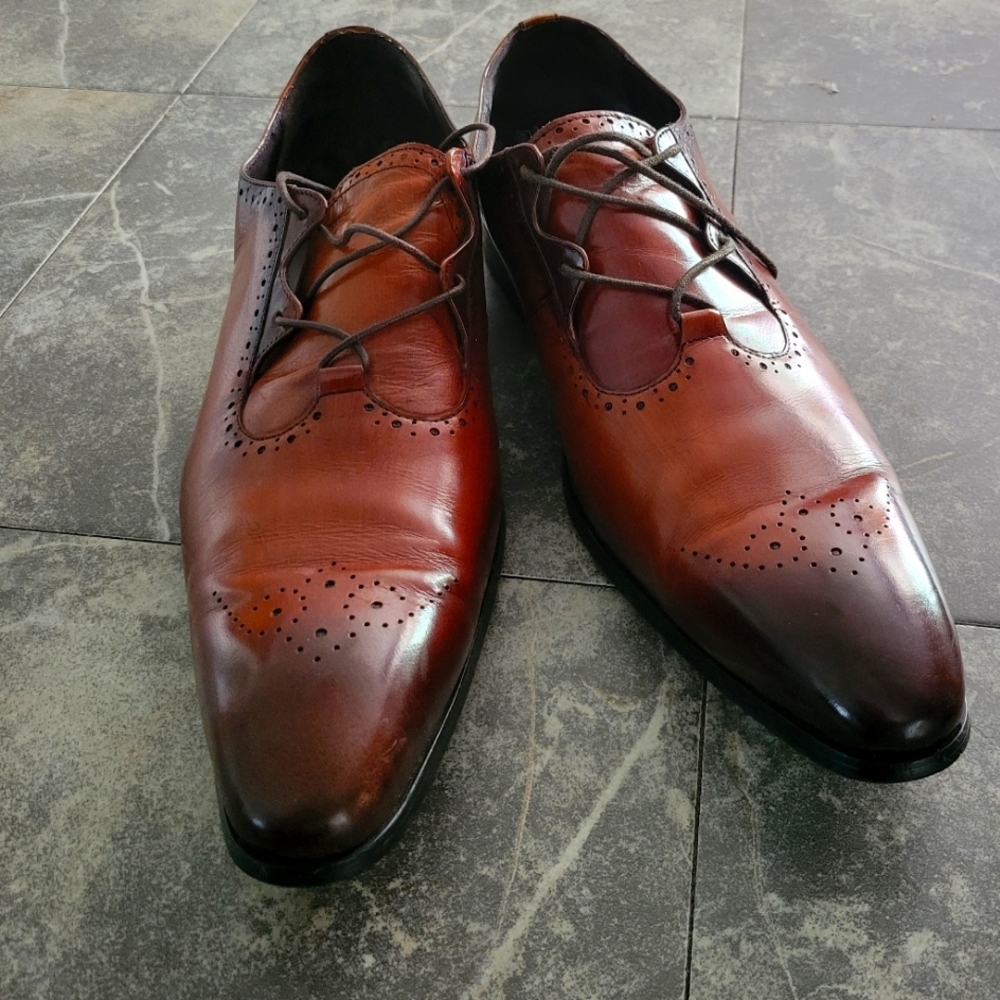 Mens Felix Chu brown dress shoes